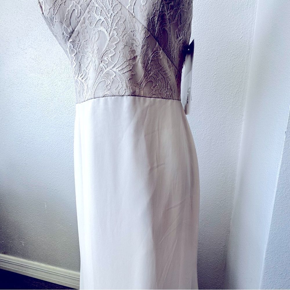 Hayley Paige Cream Formal Dress Chiffon Lace SZ 10 NWT - Picture 5 of 15